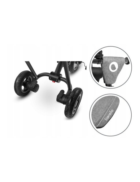 BN-LO-TRISSTONE_GREY,Lionelo - Tricicleta Tris, Mecanism de pedalare libera, Suport picioare, Control al directiei, Scaun revers