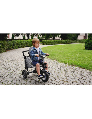 BN-LO-TRISSTONE_GREY,Lionelo - Tricicleta Tris, Mecanism de pedalare libera, Suport picioare, Control al directiei, Scaun revers