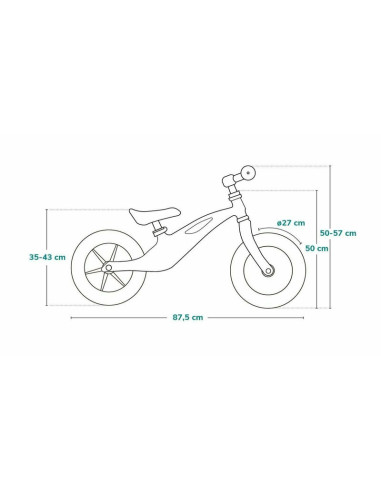 BN-LOE-BART_SKY_BLUE,Lionelo - Bicicleta usoara Bart, Fara pedale, Cu cadru din magneziu, Cu ghidon si sa reglabile, Greutate 3 