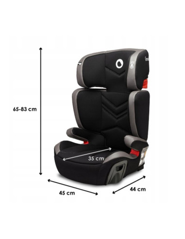 BN-LO-HUGO_LETHER_GREY,Lionelo - Scaun auto Hugo Lether, Cu Isofix, Tetiera, Husa, 2 suporturi pentru pahar,15-36 Kg, Conform cu