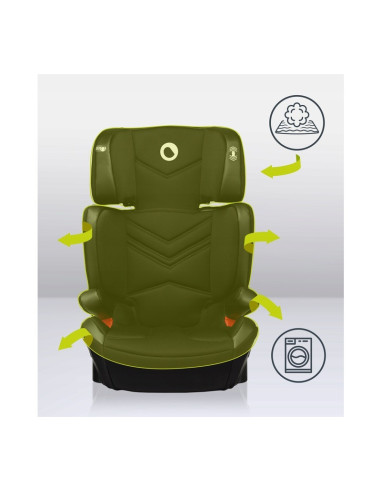 BN-LO-HUGO_LETHER_GREY,Lionelo - Scaun auto Hugo Lether, Cu Isofix, Tetiera, Husa, 2 suporturi pentru pahar,15-36 Kg, Conform cu