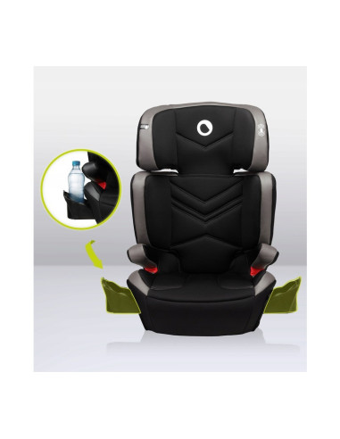 BN-LO-HUGO_LETHER_GREY,Lionelo - Scaun auto Hugo Lether, Cu Isofix, Tetiera, Husa, 2 suporturi pentru pahar,15-36 Kg, Conform cu