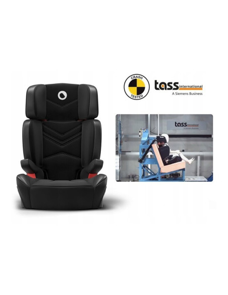 BN-LO-HUGO_LETHER_BLACK,Lionelo - Scaun auto Hugo Lether, Cu Isofix, Tetiera, Husa, 2 suporturi pentru pahar,15-36 Kg, Conform c
