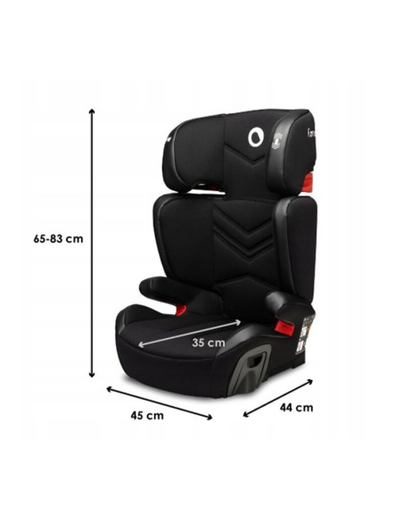 BN-LO-HUGO_LETHER_BLACK,Lionelo - Scaun auto Hugo Lether, Cu Isofix, Tetiera, Husa, 2 suporturi pentru pahar,15-36 Kg, Conform c
