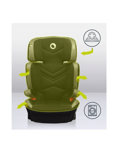 BN-LO-HUGO_LETHER_BLACK,Lionelo - Scaun auto Hugo Lether, Cu Isofix, Tetiera, Husa, 2 suporturi pentru pahar,15-36 Kg, Conform c