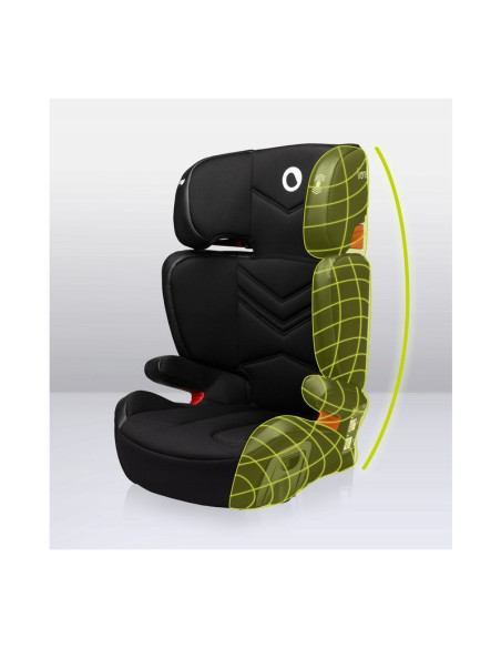 BN-LO-HUGO_LETHER_BLACK,Lionelo - Scaun auto Hugo Lether, Cu Isofix, Tetiera, Husa, 2 suporturi pentru pahar,15-36 Kg, Conform c