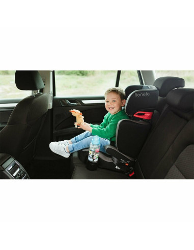 BN-LO-HUGO_LETHER_BLACK,Lionelo - Scaun auto Hugo Lether, Cu Isofix, Tetiera, Husa, 2 suporturi pentru pahar,15-36 Kg, Conform c