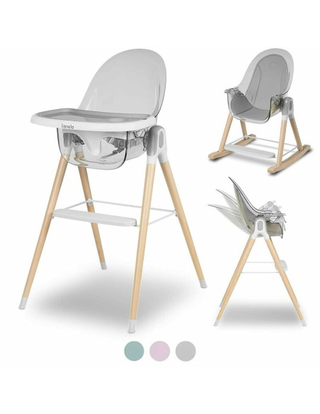 BN-LO-MAYA_WHITE,Lionelo - Scaun de masa Maya, 2 in 1, Transformabil, 3 pozitii de inclinare, Conform cu standardele europeane d