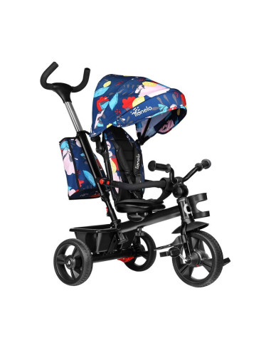 BN-LO-HAARI_BLUE_NAVY,Lionelo - Tricicleta Haari Blue Navy Suport picioare, Control al directiei, Scaun reversibil, Rotire 360 g