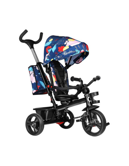 BN-LO-HAARI_BLUE_NAVY,Lionelo - Tricicleta Haari Blue Navy Suport picioare, Control al directiei, Scaun reversibil, Rotire 360 g