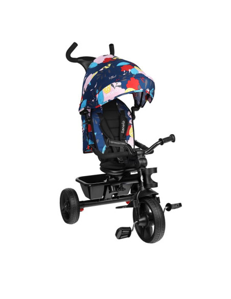 BN-LO-HAARI_BLUE_NAVY,Lionelo - Tricicleta Haari Blue Navy Suport picioare, Control al directiei, Scaun reversibil, Rotire 360 g
