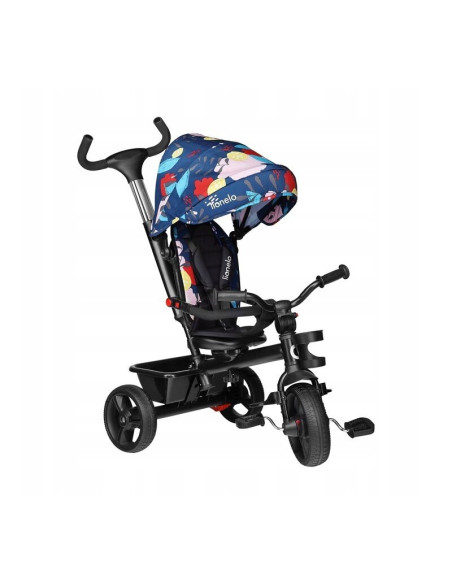 BN-LO-HAARI_BLUE_NAVY,Lionelo - Tricicleta Haari Blue Navy Suport picioare, Control al directiei, Scaun reversibil, Rotire 360 g