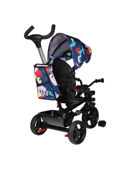BN-LO-HAARI_BLUE_NAVY,Lionelo - Tricicleta Haari Blue Navy Suport picioare, Control al directiei, Scaun reversibil, Rotire 360 g