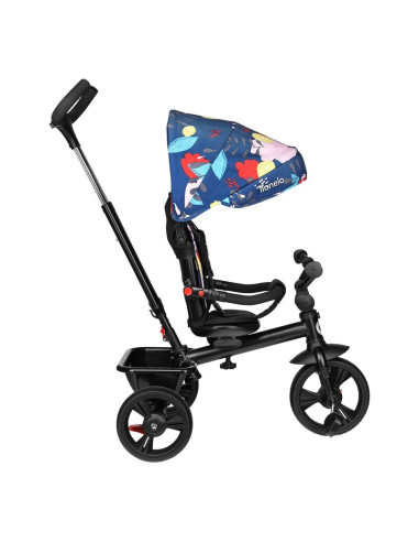 BN-LO-HAARI_BLUE_NAVY,Lionelo - Tricicleta Haari Blue Navy Suport picioare, Control al directiei, Scaun reversibil, Rotire 360 g
