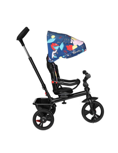 BN-LO-HAARI_BLUE_NAVY,Lionelo - Tricicleta Haari Blue Navy Suport picioare, Control al directiei, Scaun reversibil, Rotire 360 g