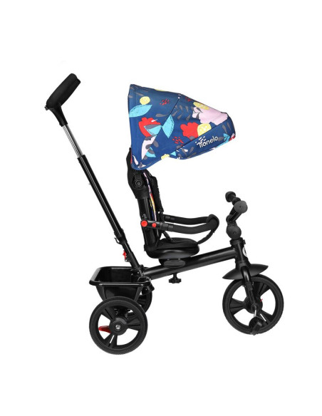 BN-LO-HAARI_BLUE_NAVY,Lionelo - Tricicleta Haari Blue Navy Suport picioare, Control al directiei, Scaun reversibil, Rotire 360 g