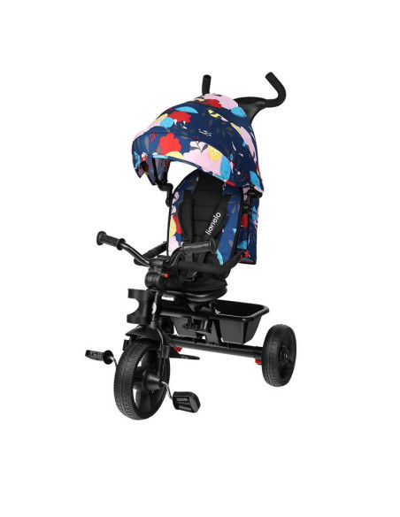 BN-LO-HAARI_BLUE_NAVY,Lionelo - Tricicleta Haari Blue Navy Suport picioare, Control al directiei, Scaun reversibil, Rotire 360 g