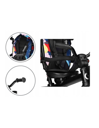 BN-LO-HAARI_BLUE_NAVY,Lionelo - Tricicleta Haari Blue Navy Suport picioare, Control al directiei, Scaun reversibil, Rotire 360 g