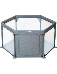 BN-44459,Tarc de joaca pentru bebe, Hexagonal, Cu 4 manere, Intrare cu fermoar, Cu geanta de transport, 117 x 67 x 67 cm, Confor