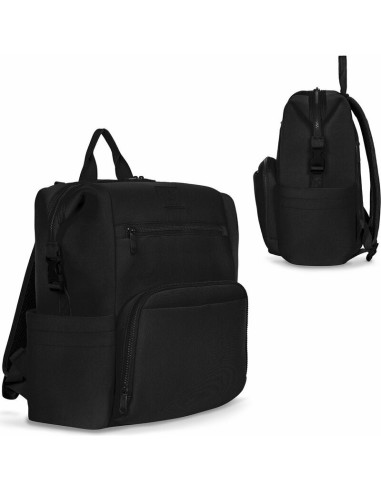 BN-LO-CUBE_BLACK,Lionelo - Rucsac impermeabil pentru mamici Cube, Cu 12 compartimente si salteluta de schimbat, Cu prindere univ