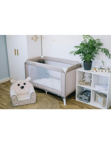 BN-47054,Saltea pliabila pentru patut, Cu husa detasabila din bumbac, Pentru patut de dimensiunea 120x60 cm, Bubaba, Rainbow