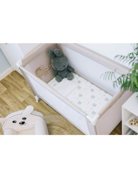 BN-47054,Saltea pliabila pentru patut, Cu husa detasabila din bumbac, Pentru patut de dimensiunea 120x60 cm, Bubaba, Rainbow