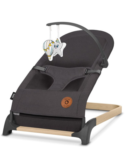 BN-LO-JUNE_GREY_STONE,Lionelo - Fotoliu balansoar June, Cu arcada cu jucarii, Ergonomic, Balansare manuala, Pliabil, 0 luni+, Gr