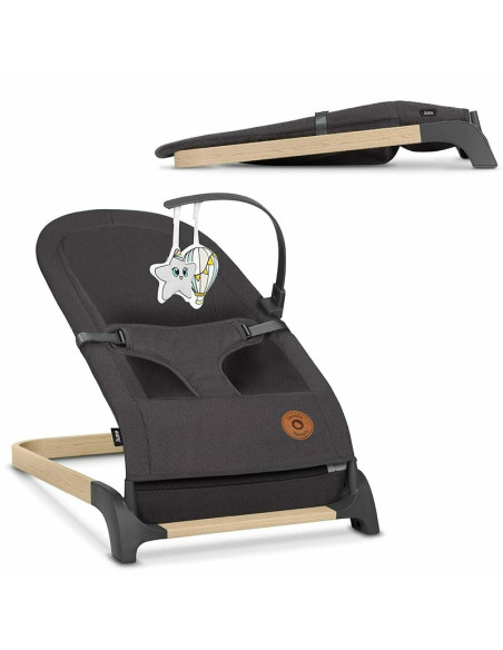 BN-LO-JUNE_GREY_STONE,Lionelo - Fotoliu balansoar June, Cu arcada cu jucarii, Ergonomic, Balansare manuala, Pliabil, 0 luni+, Gr