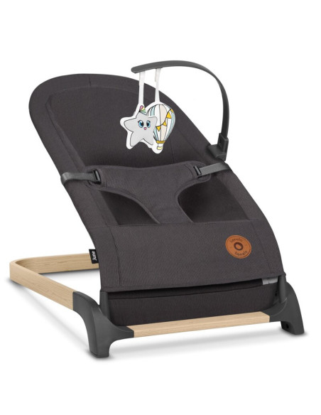 BN-LO-JUNE_GREY_STONE,Lionelo - Fotoliu balansoar June, Cu arcada cu jucarii, Ergonomic, Balansare manuala, Pliabil, 0 luni+, Gr
