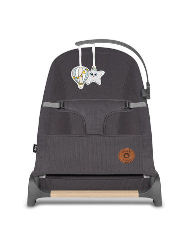 BN-LO-JUNE_GREY_STONE,Lionelo - Fotoliu balansoar June, Cu arcada cu jucarii, Ergonomic, Balansare manuala, Pliabil, 0 luni+, Gr