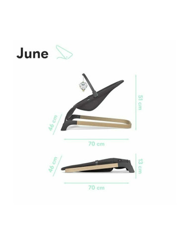 BN-LO-JUNE_GREY_STONE,Lionelo - Fotoliu balansoar June, Cu arcada cu jucarii, Ergonomic, Balansare manuala, Pliabil, 0 luni+, Gr