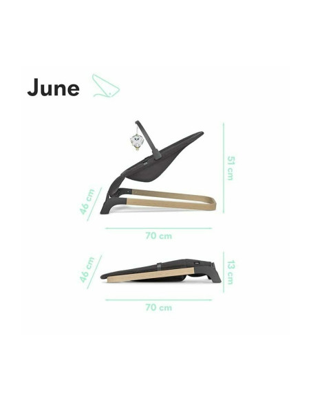 BN-LO-JUNE_GREY_STONE,Lionelo - Fotoliu balansoar June, Cu arcada cu jucarii, Ergonomic, Balansare manuala, Pliabil, 0 luni+, Gr