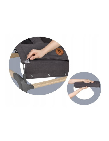 BN-LO-JUNE_GREY_STONE,Lionelo - Fotoliu balansoar June, Cu arcada cu jucarii, Ergonomic, Balansare manuala, Pliabil, 0 luni+, Gr