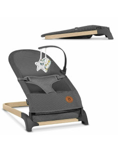 BN-LO-JUNE_AIR_GREY_STONE,Lionelo - Fotoliu balansoar June AIR, Cu arcada cu jucarii, Ergonomic, Permite circulatia aerului, Bal 2