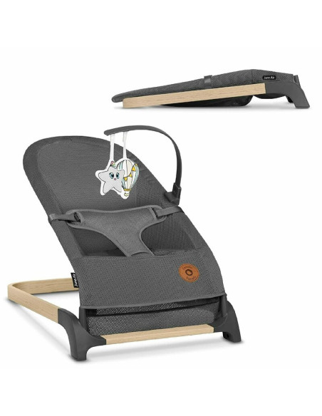 BN-LO-JUNE_AIR_GREY_STONE,Lionelo - Fotoliu balansoar June AIR, Cu arcada cu jucarii, Ergonomic, Permite circulatia aerului, Bal