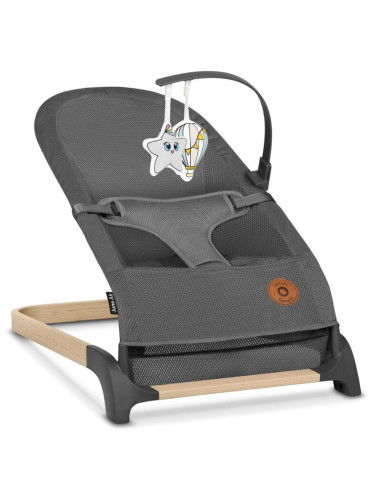 BN-LO-JUNE_AIR_GREY_STONE,Lionelo - Fotoliu balansoar June AIR, Cu arcada cu jucarii, Ergonomic, Permite circulatia aerului, Bal