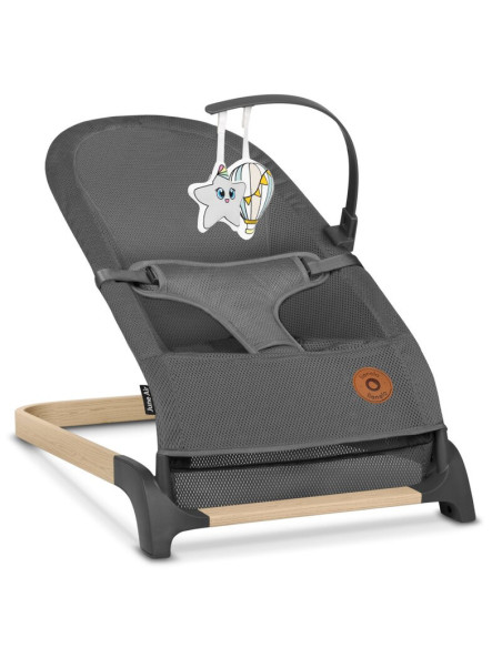 BN-LO-JUNE_AIR_GREY_STONE,Lionelo - Fotoliu balansoar June AIR, Cu arcada cu jucarii, Ergonomic, Permite circulatia aerului, Bal