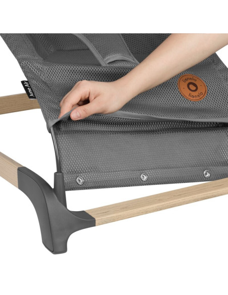 BN-LO-JUNE_AIR_GREY_STONE,Lionelo - Fotoliu balansoar June AIR, Cu arcada cu jucarii, Ergonomic, Permite circulatia aerului, Bal
