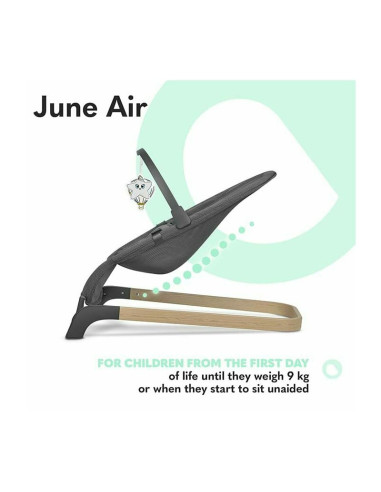 BN-LO-JUNE_AIR_GREY_STONE,Lionelo - Fotoliu balansoar June AIR, Cu arcada cu jucarii, Ergonomic, Permite circulatia aerului, Bal