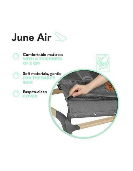 BN-LO-JUNE_AIR_GREY_STONE,Lionelo - Fotoliu balansoar June AIR, Cu arcada cu jucarii, Ergonomic, Permite circulatia aerului, Bal