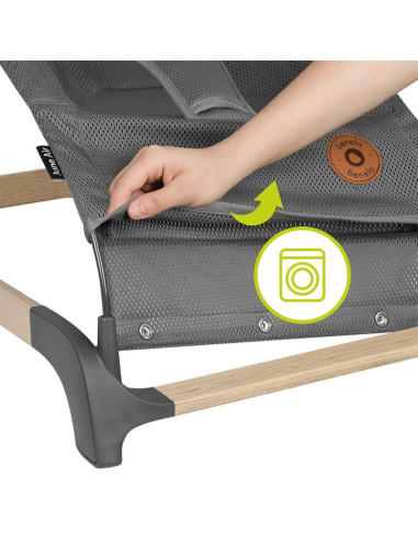 BN-LO-JUNE_AIR_GREY_STONE,Lionelo - Fotoliu balansoar June AIR, Cu arcada cu jucarii, Ergonomic, Permite circulatia aerului, Bal
