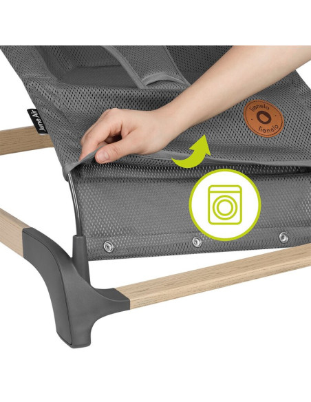 BN-LO-JUNE_AIR_GREY_STONE,Lionelo - Fotoliu balansoar June AIR, Cu arcada cu jucarii, Ergonomic, Permite circulatia aerului, Bal