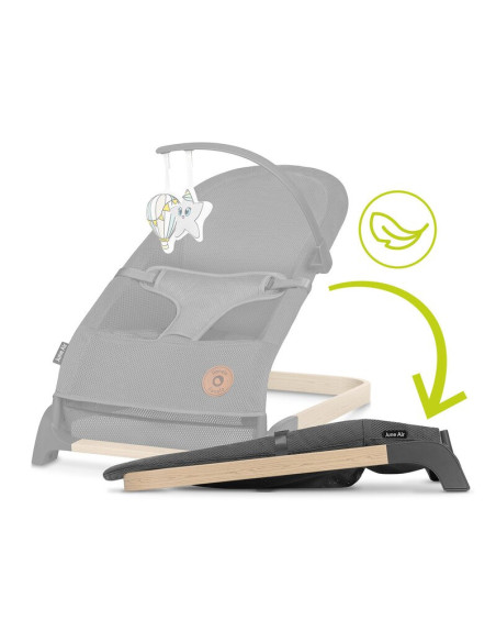 BN-LO-JUNE_AIR_GREY_STONE,Lionelo - Fotoliu balansoar June AIR, Cu arcada cu jucarii, Ergonomic, Permite circulatia aerului, Bal