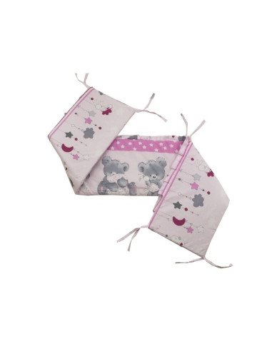 BN-BN239,Babyneeds - Aparatoare laterala pentru patut 120x60 cm, Cu umplutura antialergica, Dimensiune 180 x 32 cm, Teddy Hug Ro