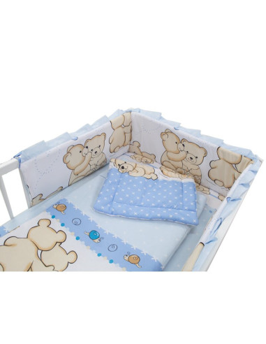 BN-BN241,Babyneeds - Aparatoare laterala pentru patut 120x60 cm, Cu umplutura antialergica, Dimensiune 180 x 32 cm, Teddy Friend