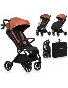 BN-LO-CLOE_BROWN_RUST,Lionelo - Carucior sport Cloe, De la nastere, Cu accesorii, Cadru din aluminiu, 0-22 kg, Usor, Pliabil cu  2