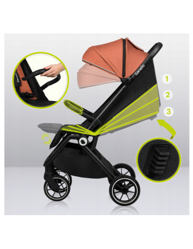 BN-LO-CLOE_GREY_STONE,Lionelo - Carucior sport Cloe, De la nastere, Cu accesorii, Cadru din aluminiu, 0-22 kg, Usor, Pliabil cu 