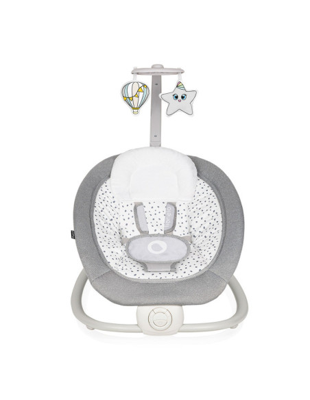 BN-LO-PASCAL_GREY_DOVE,Lionelo - Fotoliu balansoar cu vibratii, Pascal Scandi, Cu 12 melodii linistitoare, Pliabil, 80x49 cm, Gr