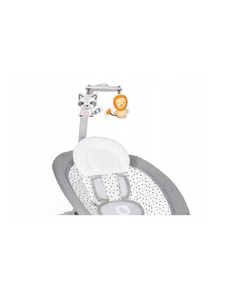 BN-LO-PASCAL_GREY_DOVE,Lionelo - Fotoliu balansoar cu vibratii, Pascal Scandi, Cu 12 melodii linistitoare, Pliabil, 80x49 cm, Gr