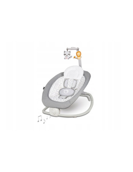 BN-LO-PASCAL_GREY_DOVE,Lionelo - Fotoliu balansoar cu vibratii, Pascal Scandi, Cu 12 melodii linistitoare, Pliabil, 80x49 cm, Gr